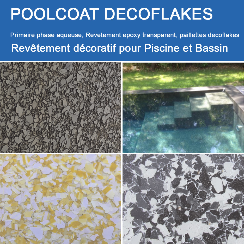 Poolcoat Decoflakes. Revêtement décoratif pour Piscine et Bassin